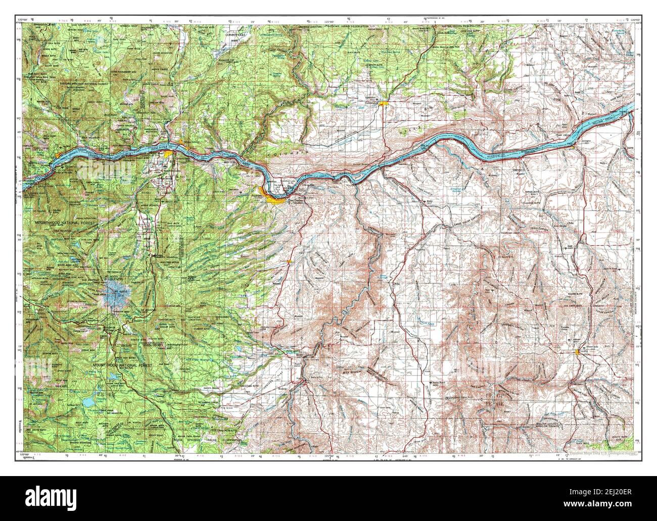 The Dalles Oregon map 1953 1 250000 - The Dalles Oregon Map 1953 1250000 United States Of America By Timeless Maps Data Us Geological Survey 2EJ20ER