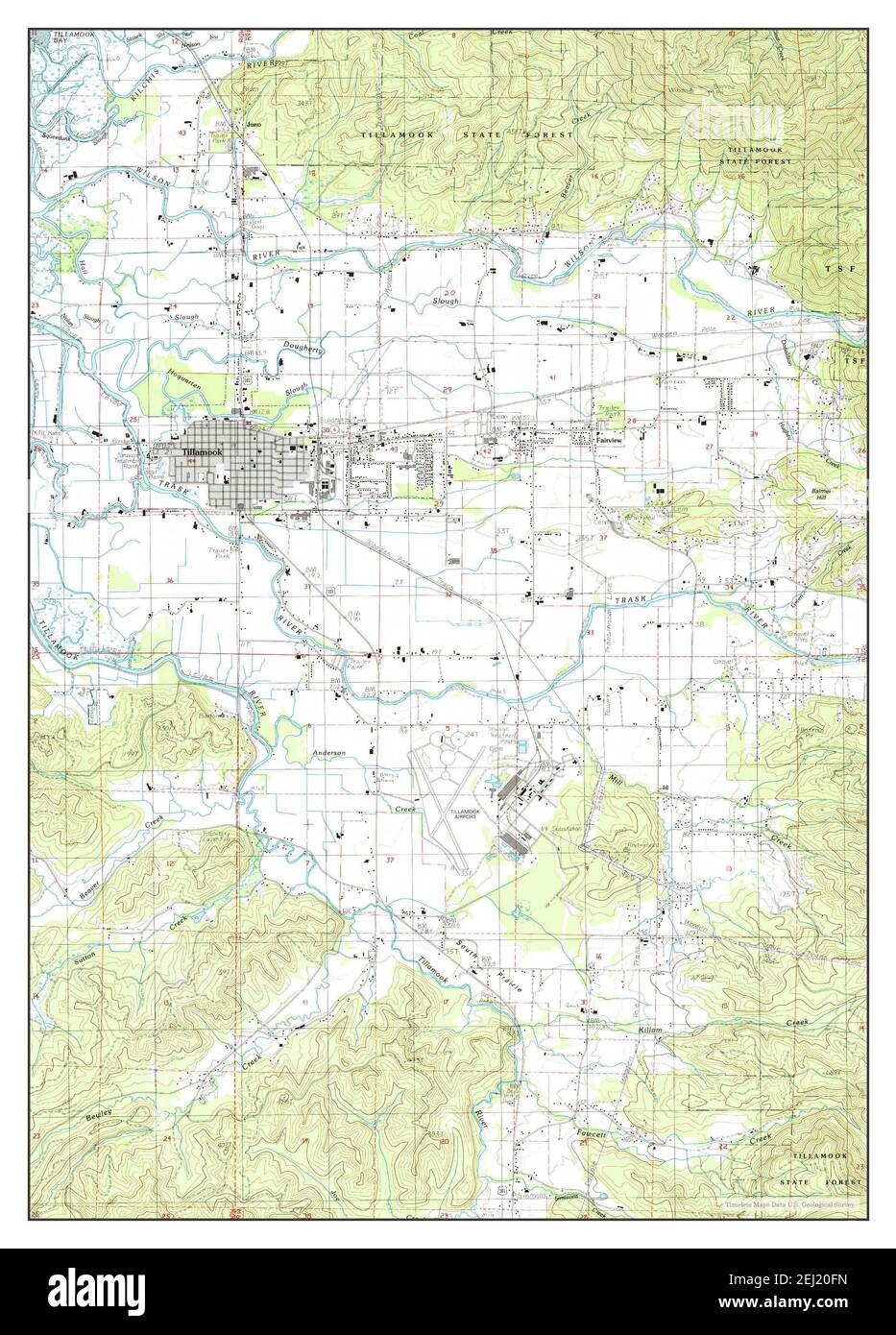Tillamook, Oregon, map 1985, 124000, United States of America by