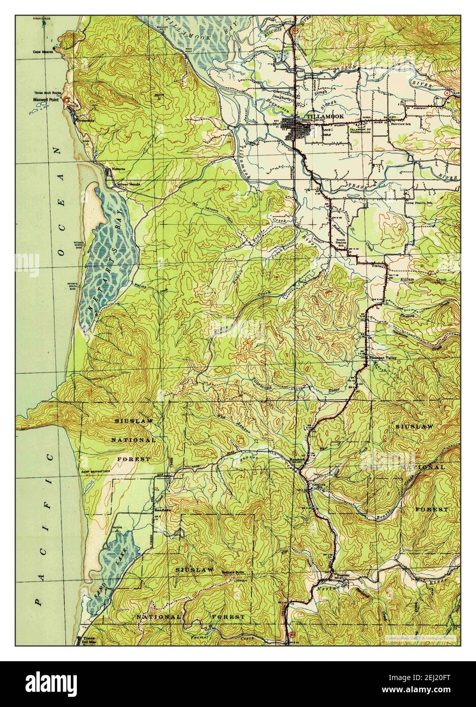 Tillamook, Oregon, map 1942, 162500, United States of America by