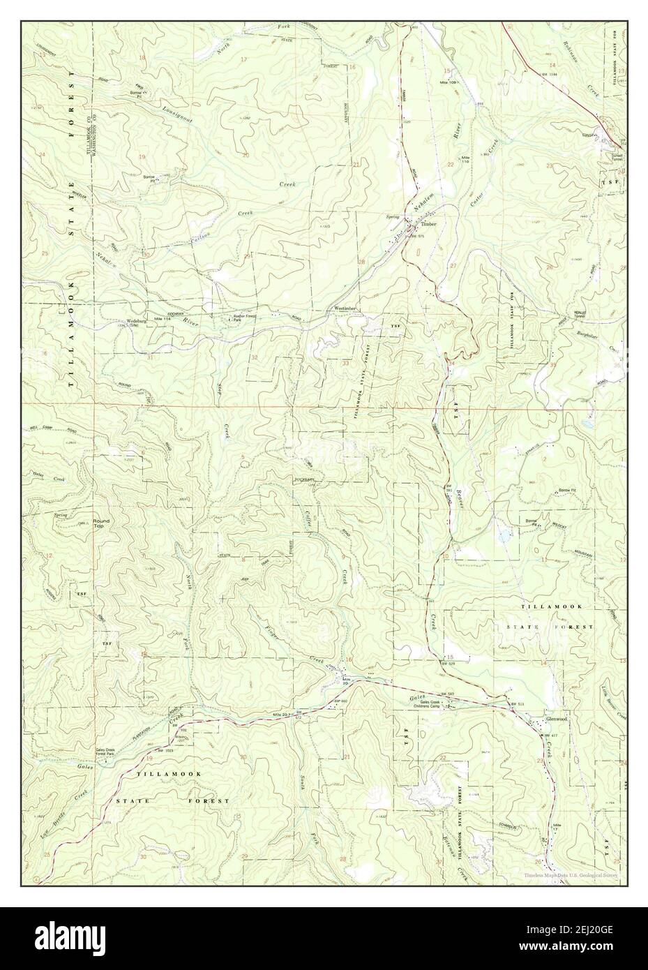 Timber, Oregon, map 1979, 124000, United States of America by Timeless
