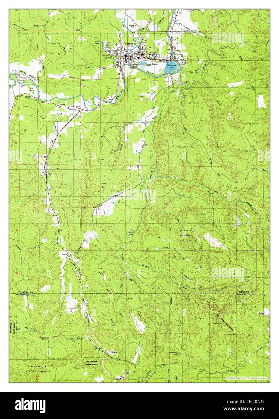 Vernonia, Oregon, map 1979, 1:24000, United States of America by Timeless Maps, data U.S. Geological Survey Stock Photo