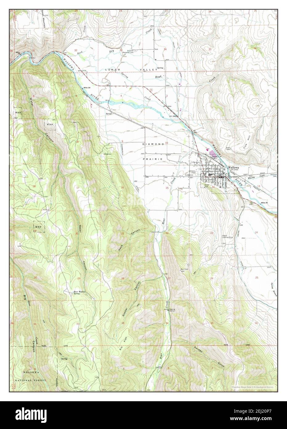 Wallowa, Oregon, map 1964, 124000, United States of America by Timeless Maps, data U.S