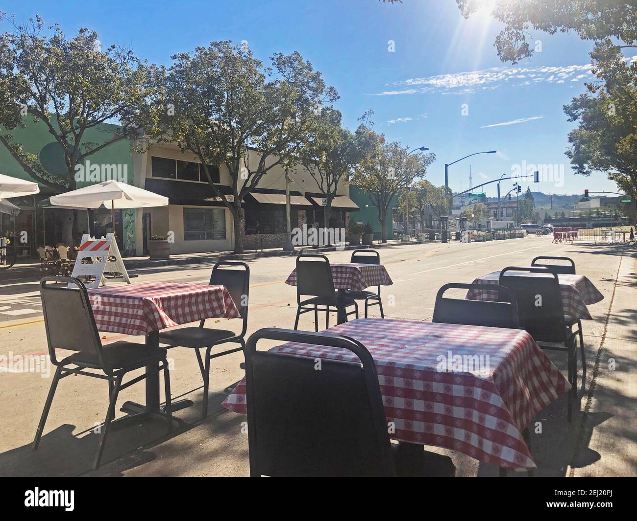 Outdoor Dining during COVID19 Times Stock Photo Alamy