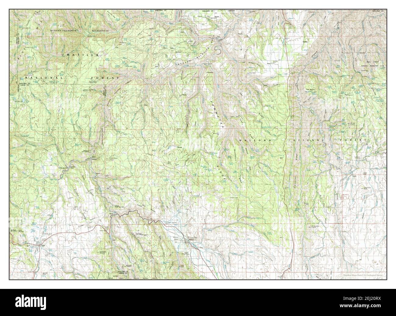 Wallowa oregon map hires stock photography and images Alamy