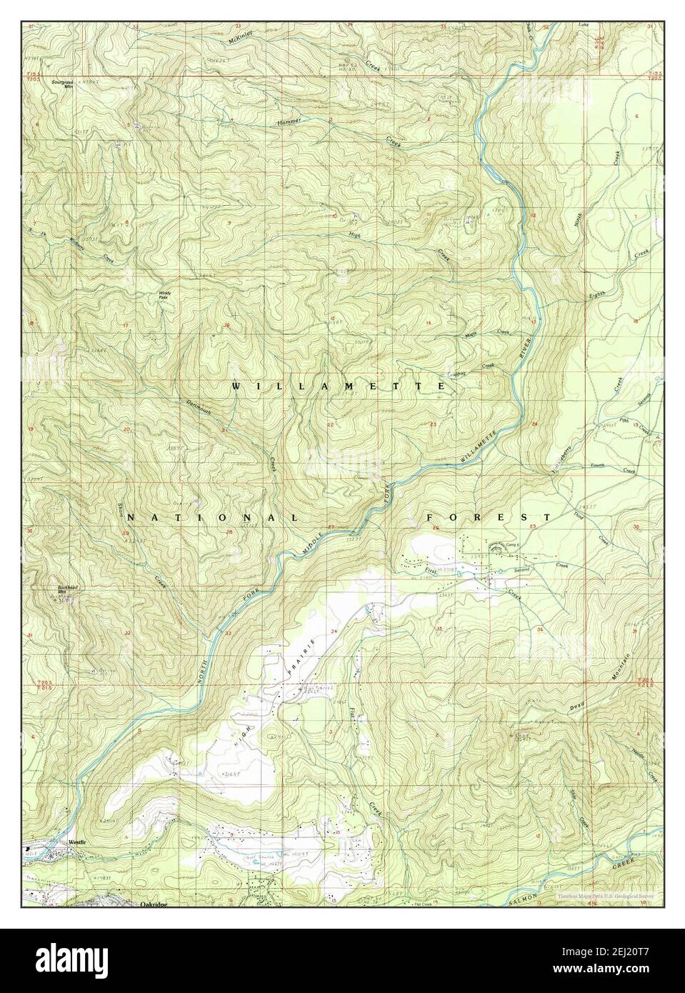 Westfir East, Oregon, map 1986, 124000, United States of America by