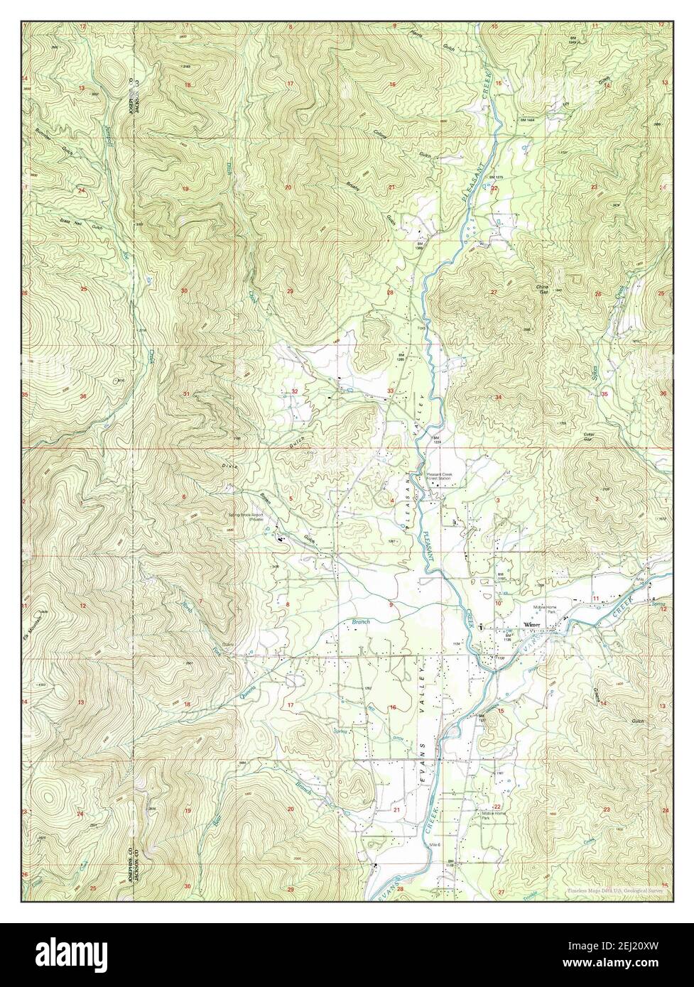 Wimer, Oregon, map 1996, 124000, United States of America by Timeless