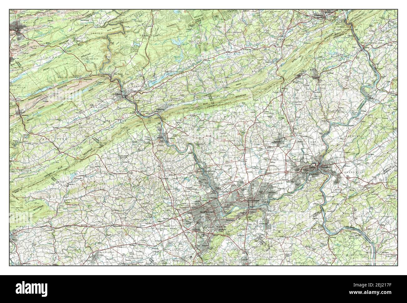 Allentown, Pennsylvania, map 1984, 1100000, United States of America