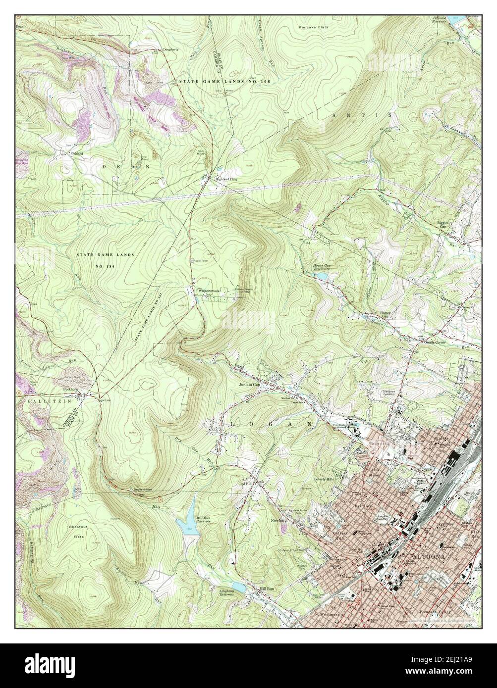 Altoona, Pennsylvania, map 1963, 124000, United States of America by