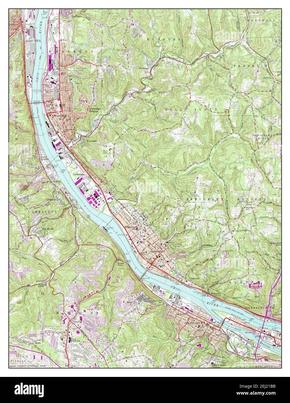 Ambridge, Pennsylvania, map 1960, 124000, United States of America by