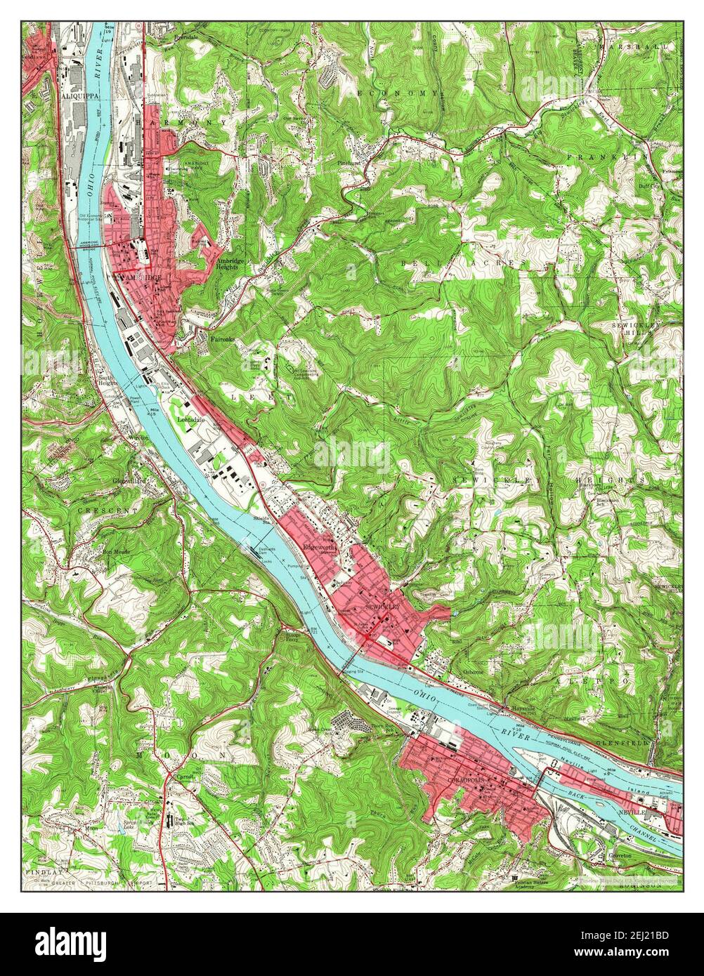 Ambridge, Pennsylvania, map 1960, 124000, United States of America by