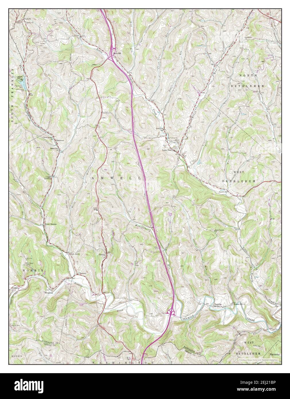 Amity, Pennsylvania, map 1954, 124000, United States of America by