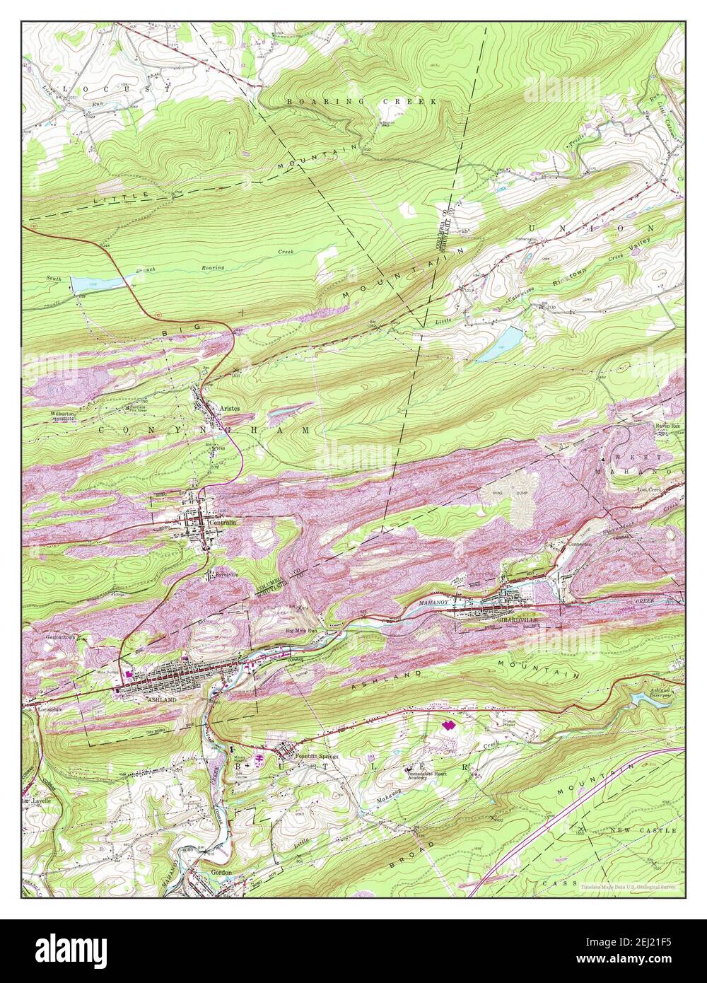 Ashland, Pennsylvania, map 1953, 124000, United States of America by Timeless Maps, data U.S
