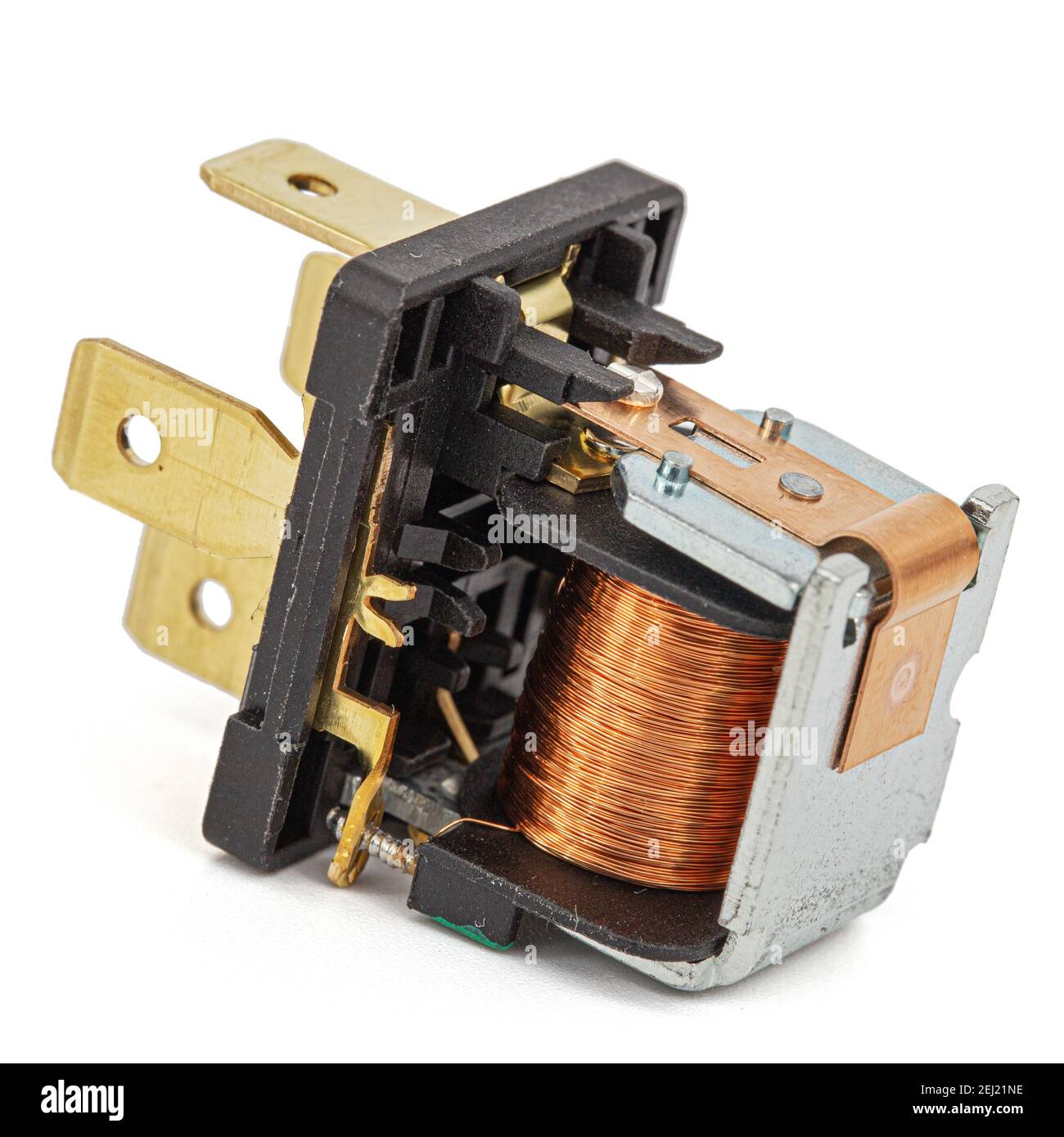 Car relay switch, isolated on white background Stock