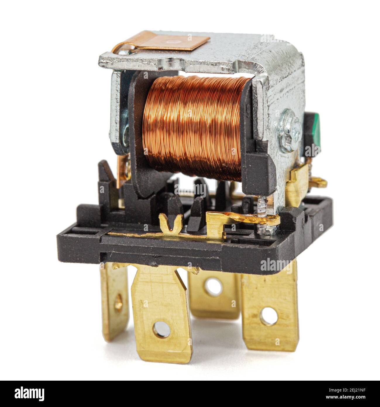 Car relay switch, isolated on white background Stock