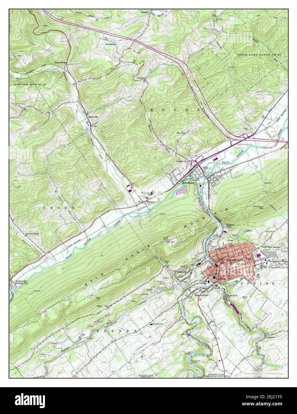 Bellefonte, Pennsylvania, map 1962, 124000, United States of America