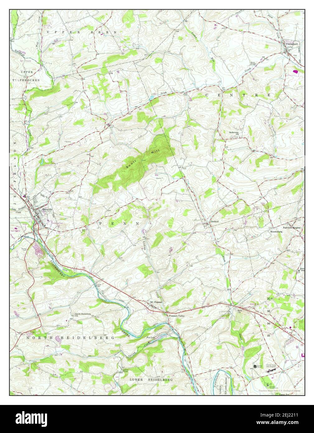 Bernville, Pennsylvania, map 1955, 124000, United States of America by Timeless Maps, data U.S