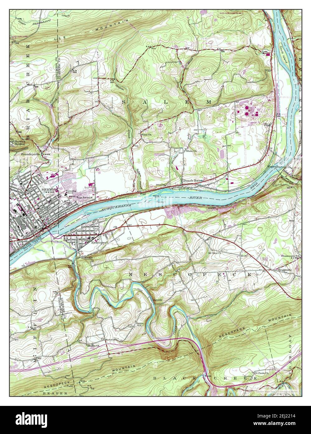 Berwick pennsylvania map hires stock photography and images Alamy