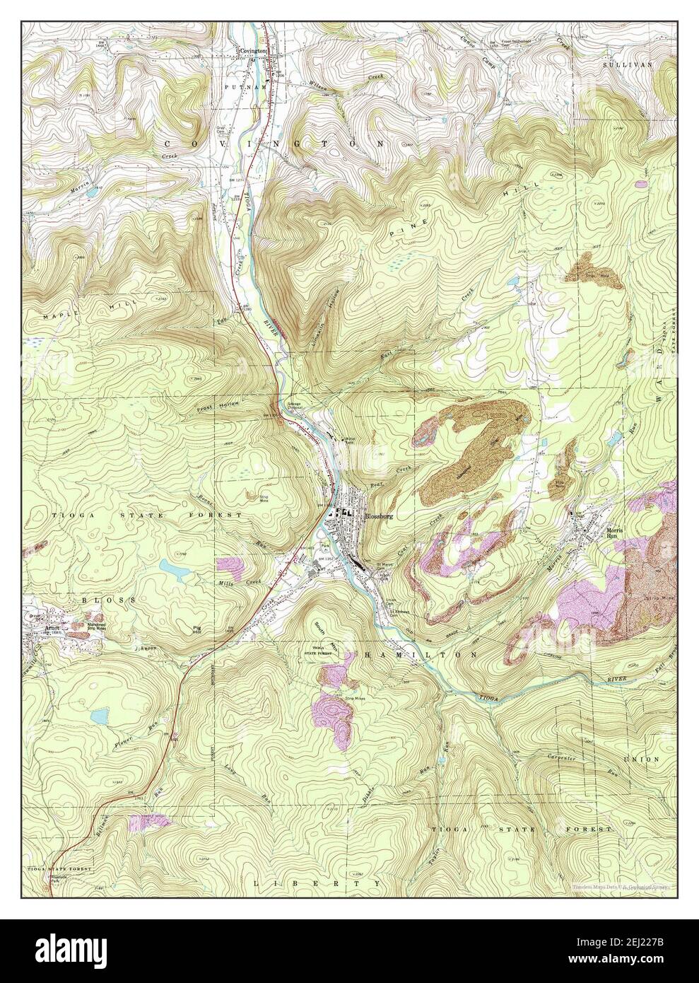 Blossburg, Pennsylvania, map 1970, 124000, United States of America by