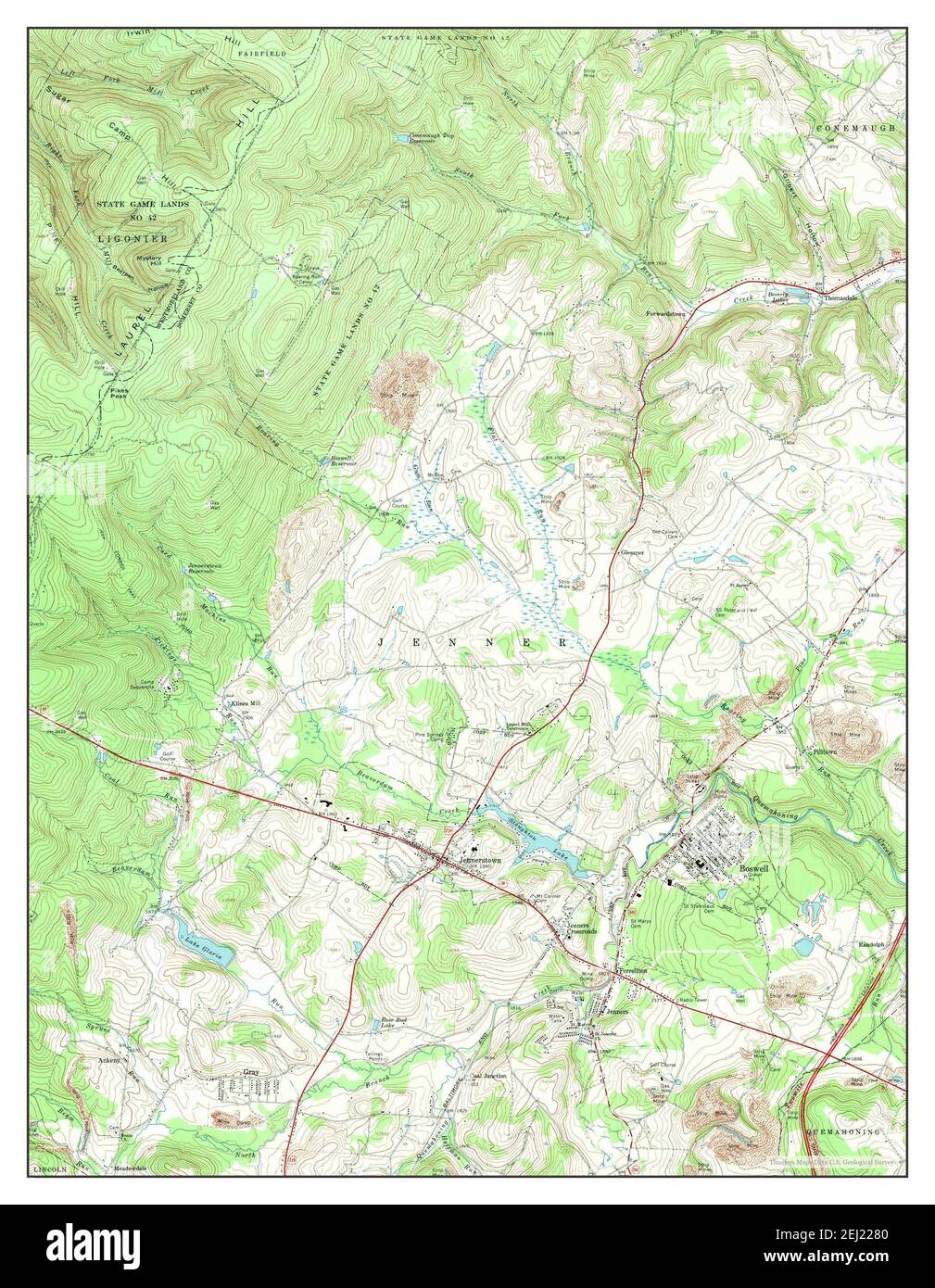 Boswell, Pennsylvania, map 1967, 124000, United States of America by