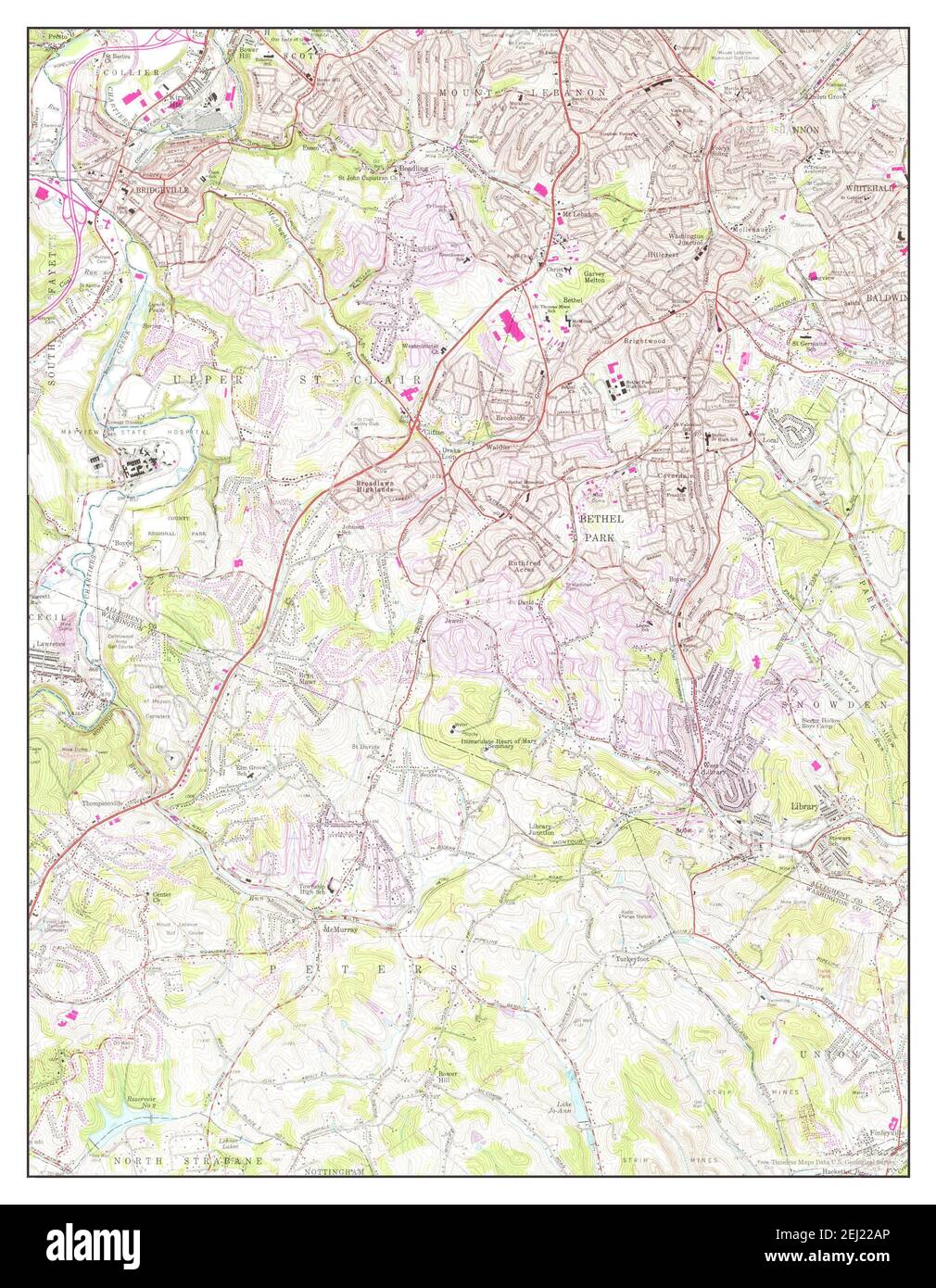 Bridgeville, Pennsylvania, map 1960, 124000, United States of America