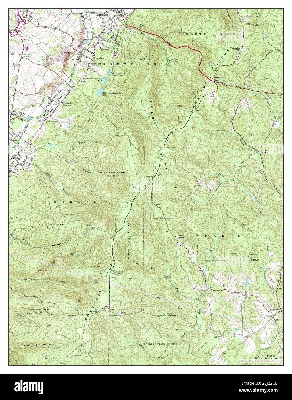 Brownfield, Pennsylvania, map 1964, 124000, United States of America by Timeless Maps, data U.S