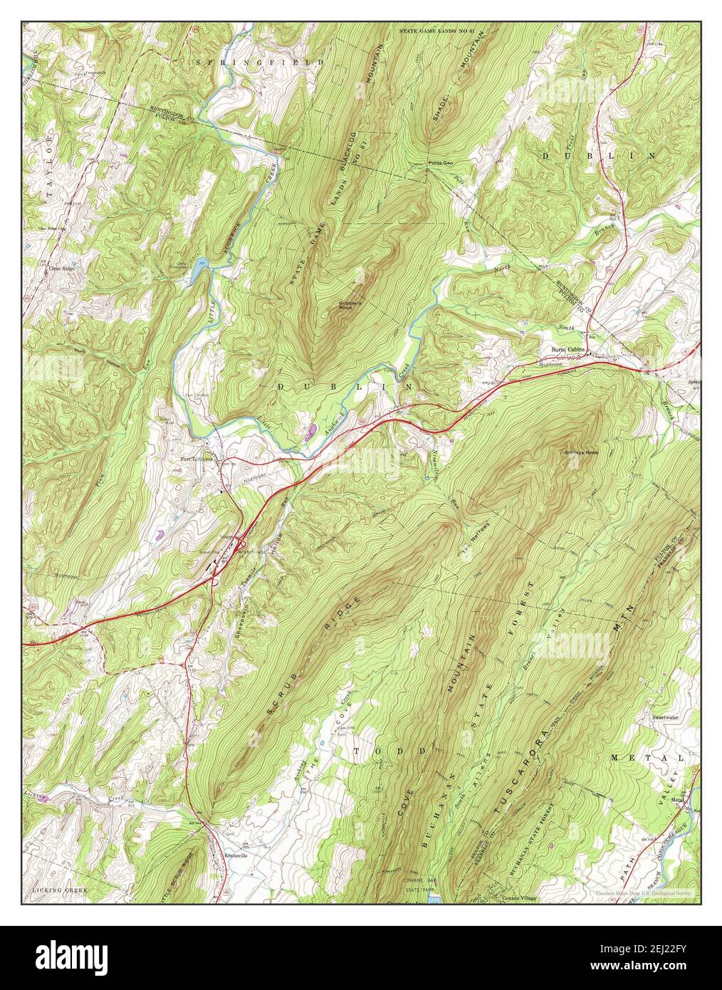 Burnt Cabins, Pennsylvania, map 1966, 124000, United States of America