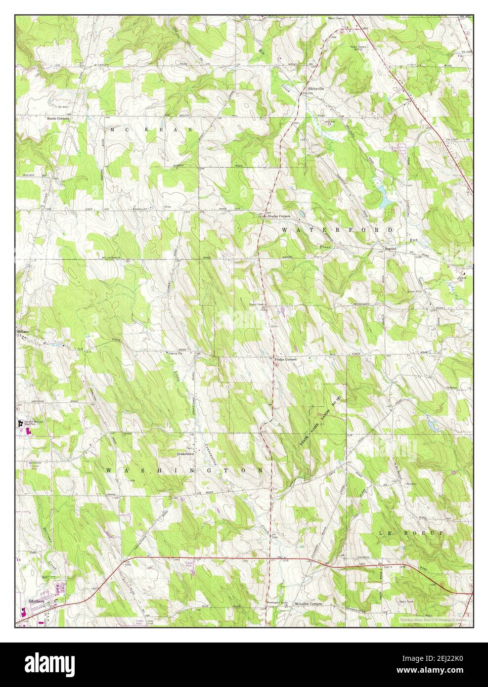 Map Of Cambridge Springs High Resolution Stock Photography and Images