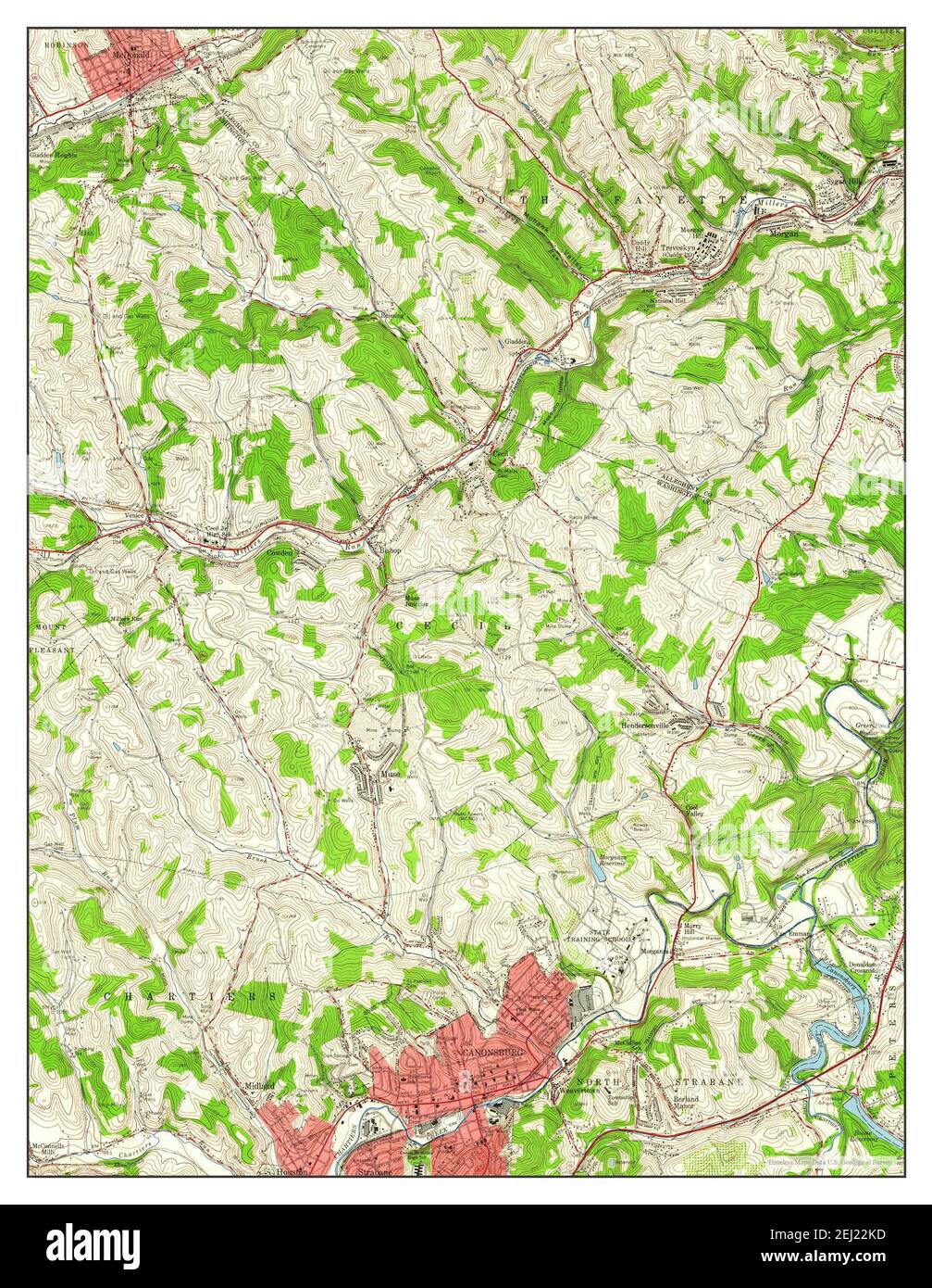 Canonsburg, Pennsylvania, map 1960, 124000, United States of America