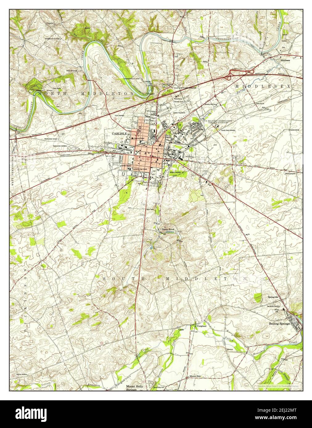 Carlisle, Pennsylvania, map 1952, 124000, United States of America by