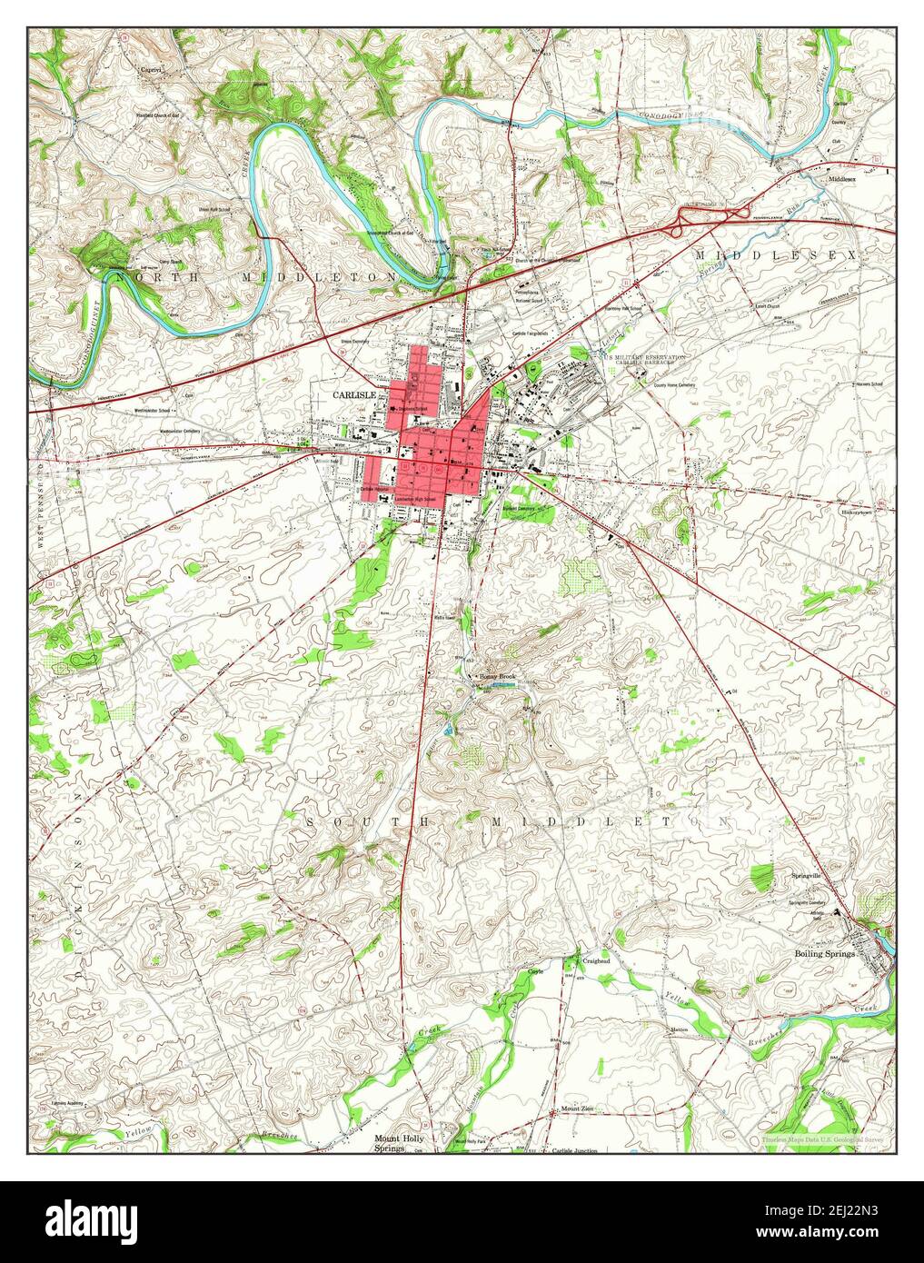 Carlisle, Pennsylvania, map 1952, 124000, United States of America by