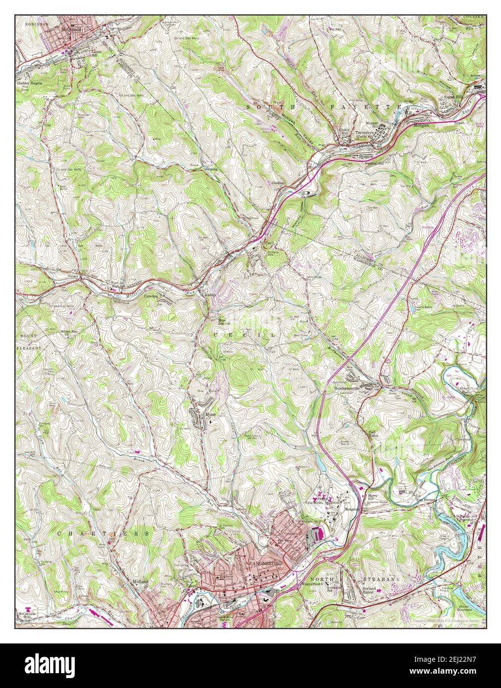 Canonsburg, Pennsylvania, map 1960, 124000, United States of America