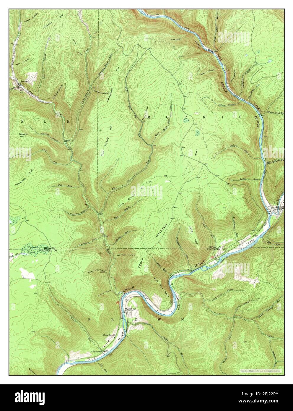 Cedar Run, Pennsylvania, map 1946, 124000, United States of America by