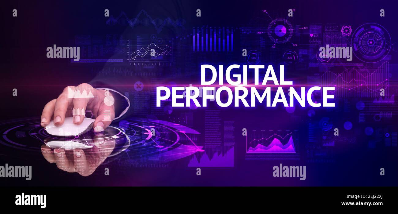 hand holding wireless peripheral with DIGITAL PERFORMANCE inscription