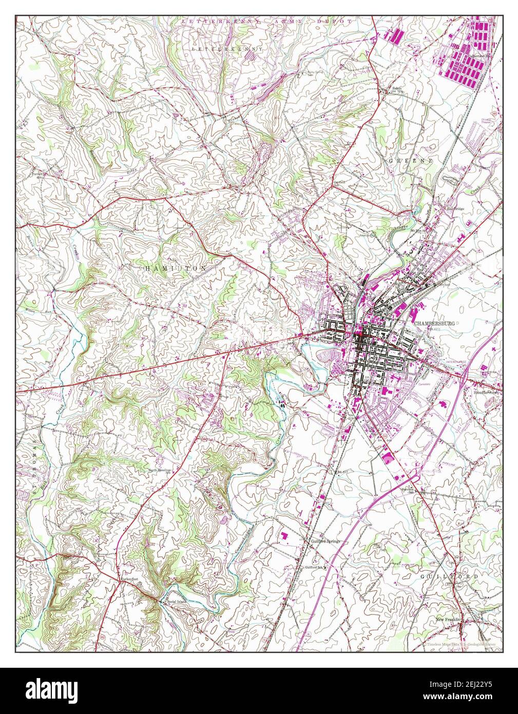 Chambersburg, Pennsylvania, map 1944, 124000, United States of America
