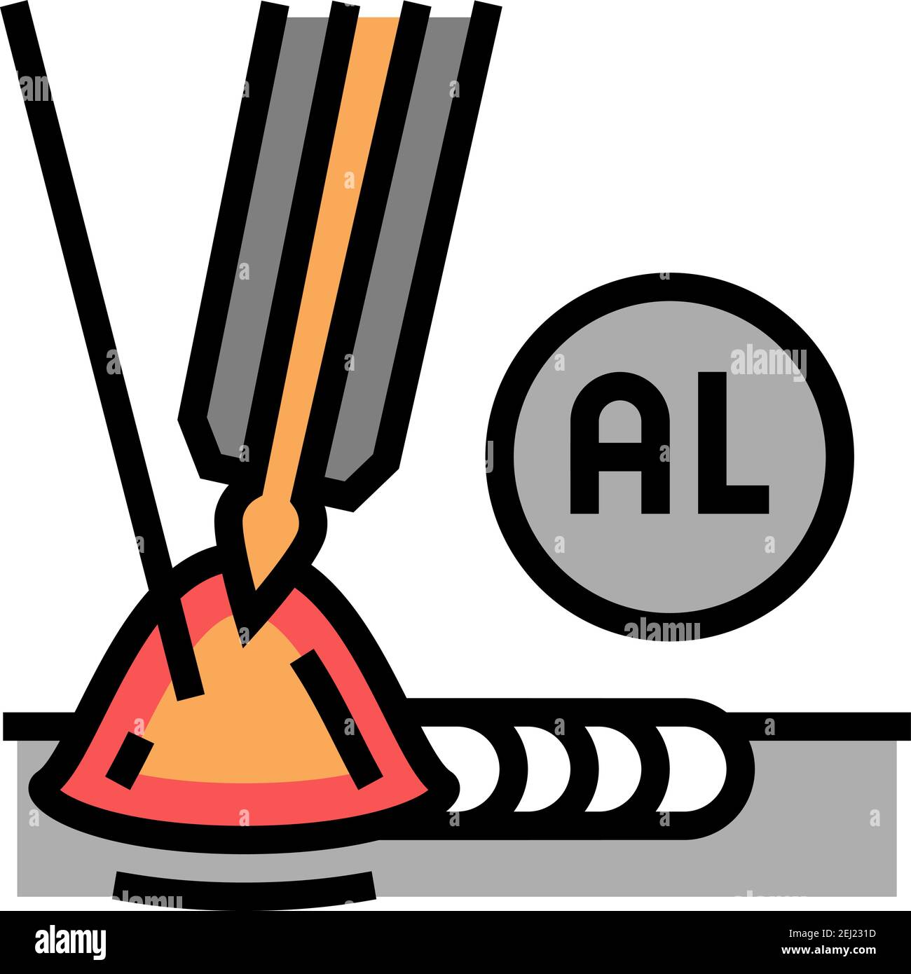 aluminum welding color icon vector illustration Stock Vector Image ...