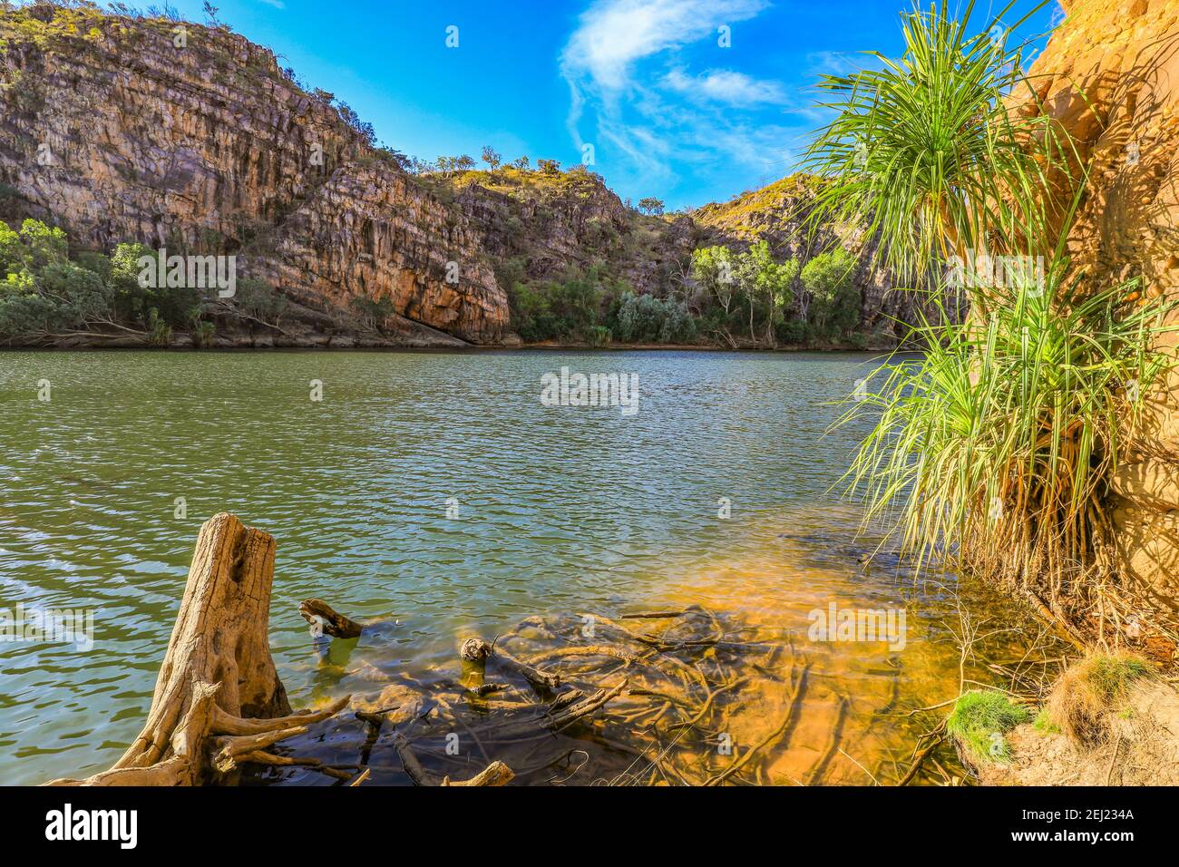 Scenic view of river flowing through Katherine Gorge Stock Photo