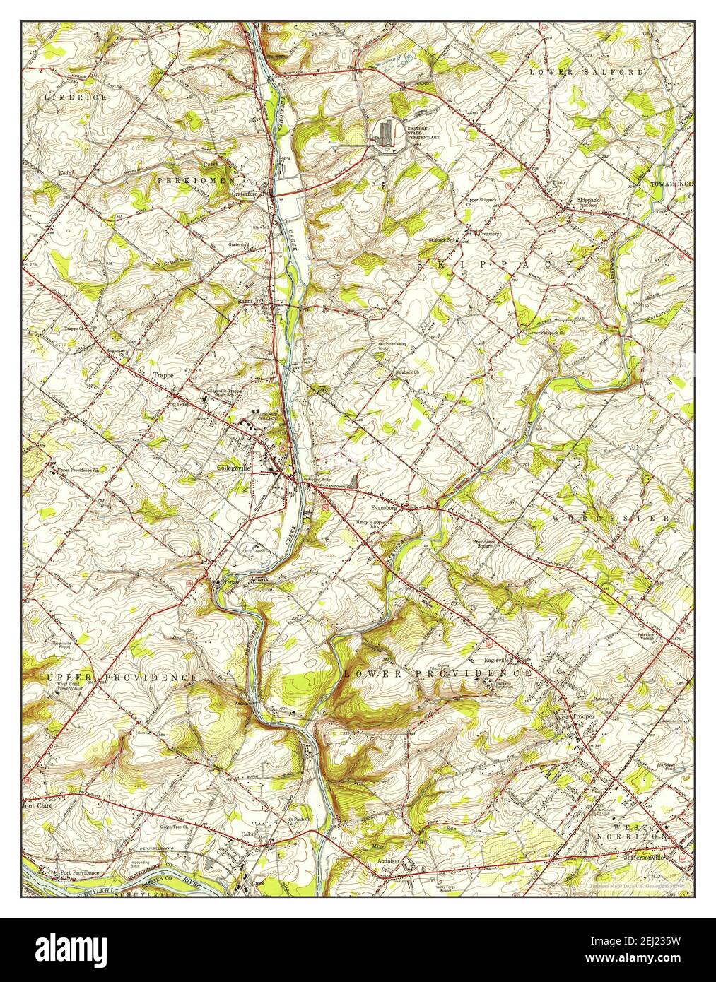 1951 Collegeville Pennsylvania Map