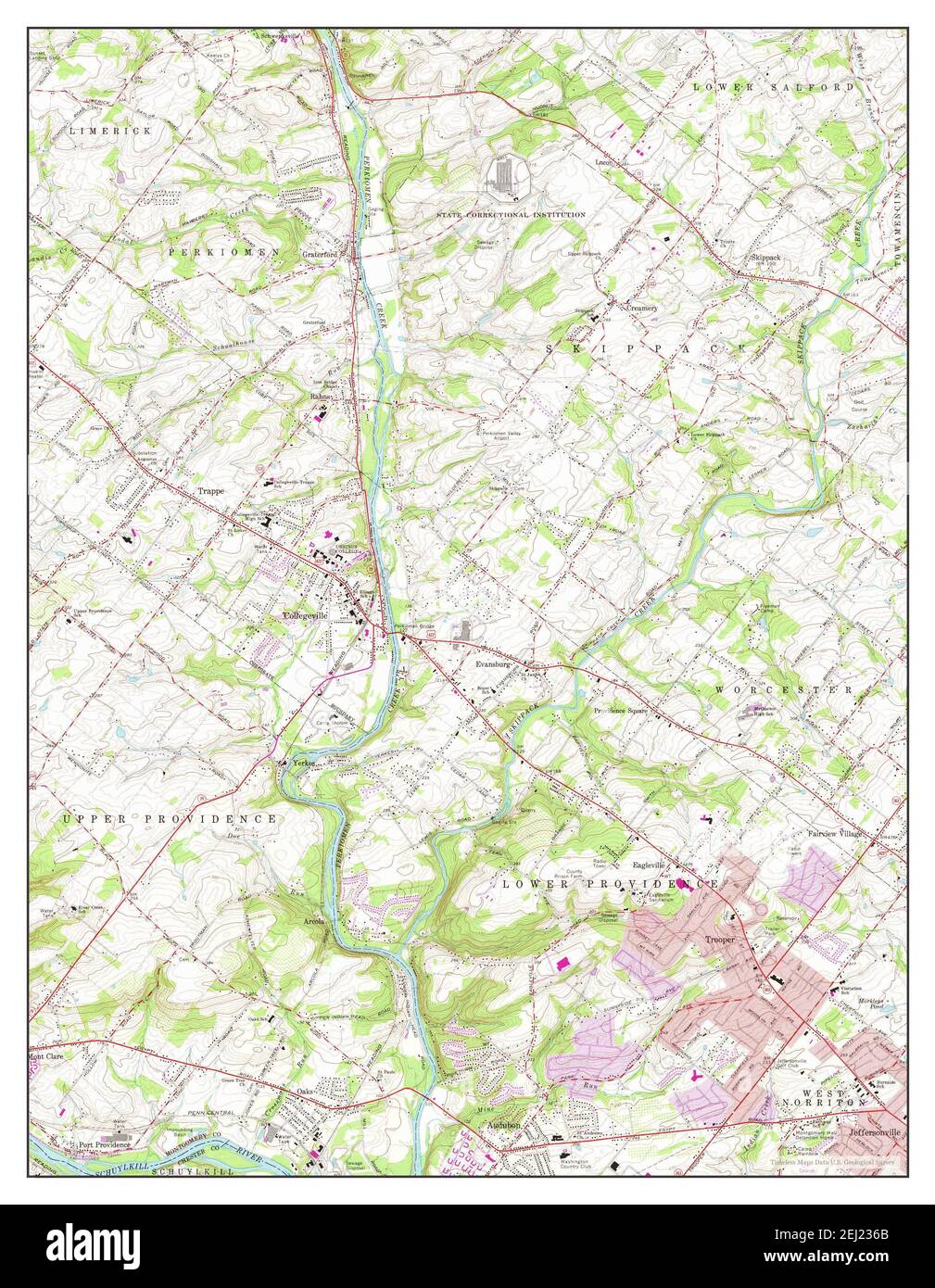Collegeville, Pennsylvania, map 1966, 124000, United States of America