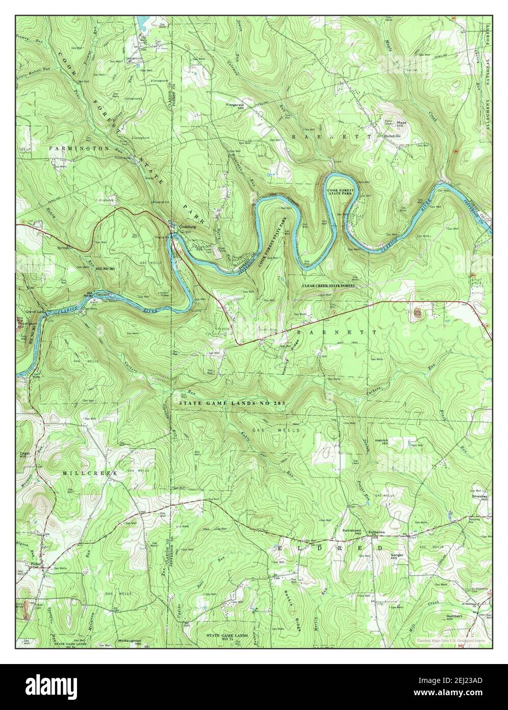 Cooksburg, Pennsylvania, map 1967, 124000, United States of America by