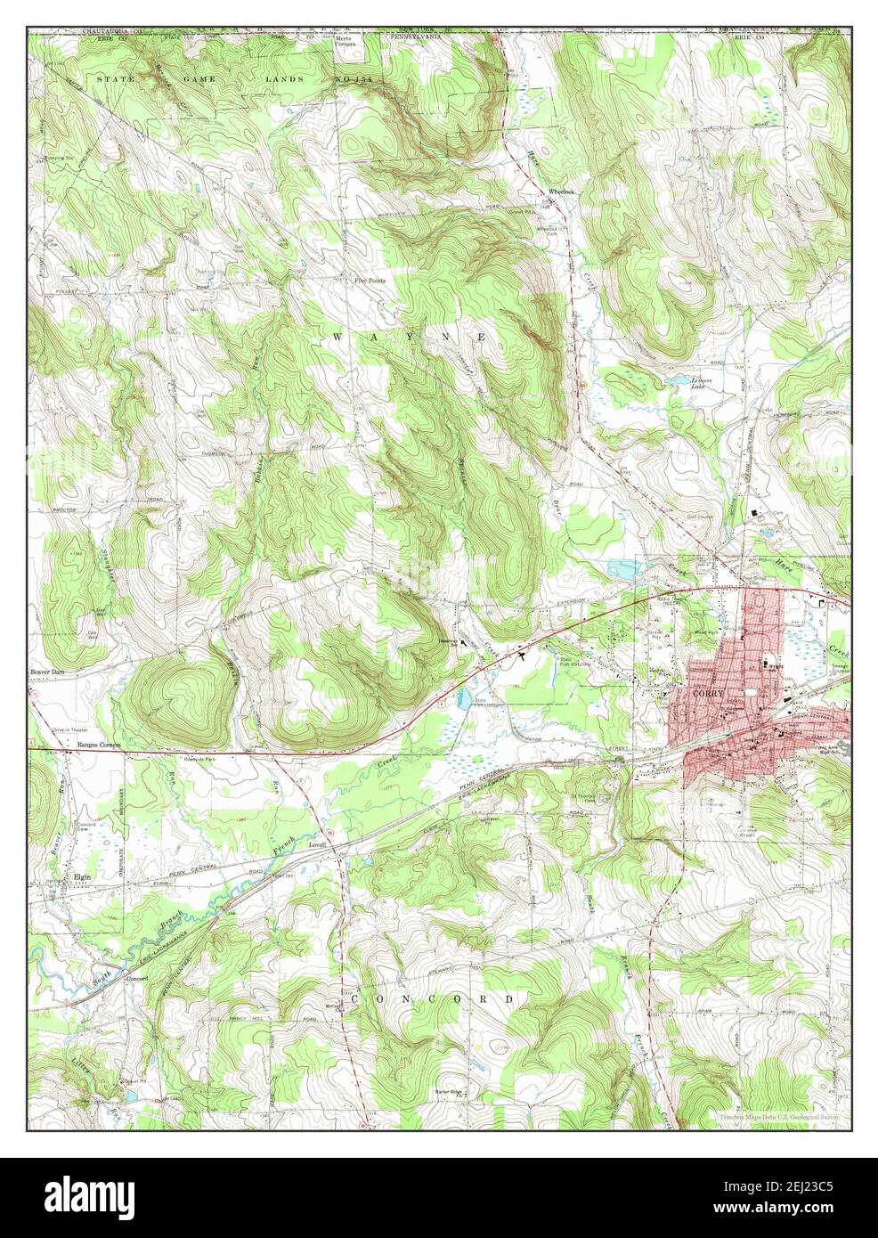 Corry, Pennsylvania, map 1968, 1:24000, United States of America by 