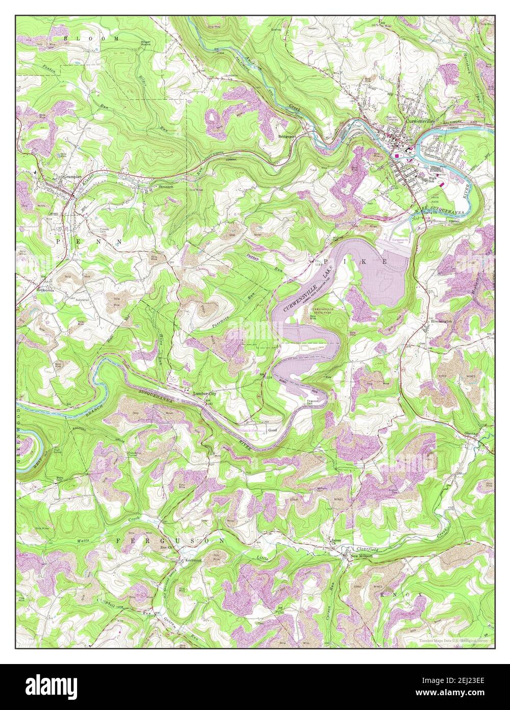 Curwensville, Pennsylvania, map 1959, 124000, United States of America