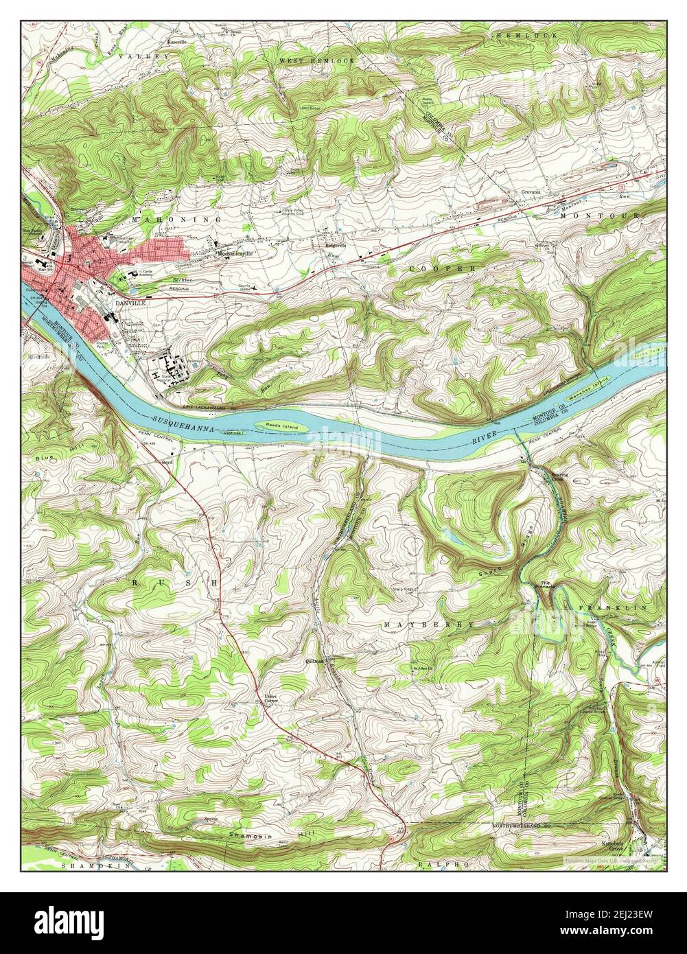 Danville, Pennsylvania, map 1969, 124000, United States of America by Timeless Maps, data U.S