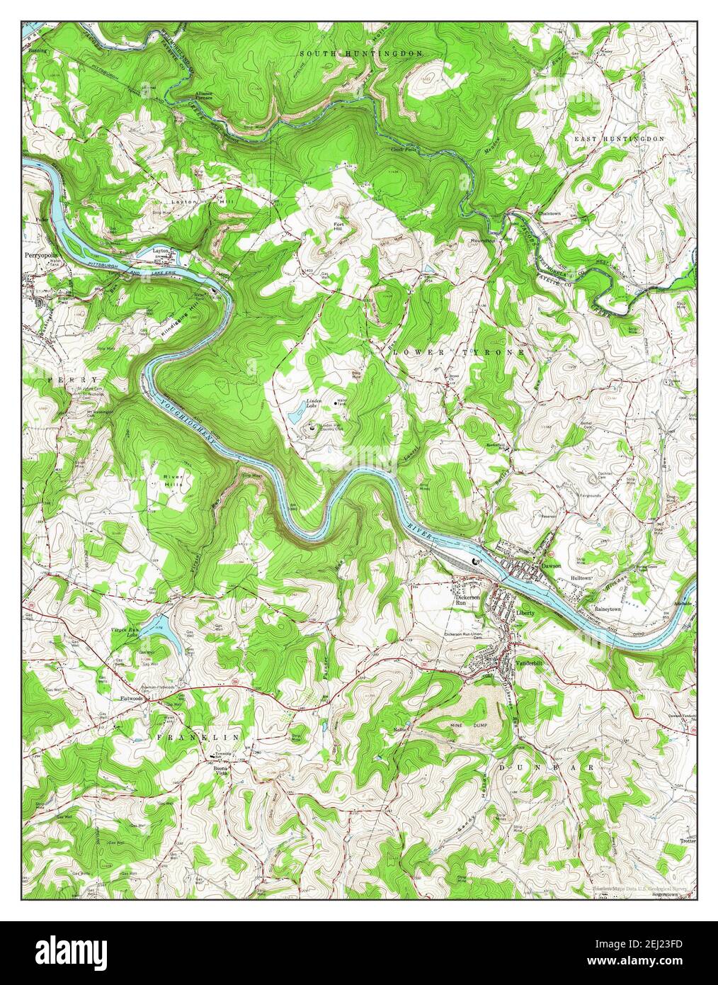 Dawson, Pennsylvania, map 1964, 124000, United States of America by