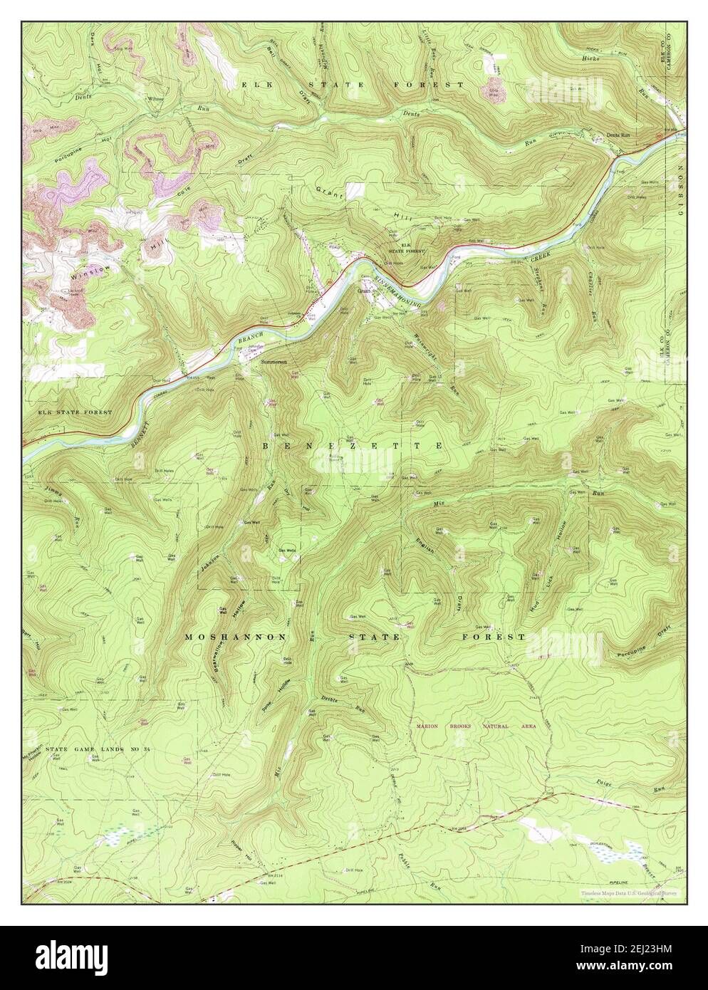 Dents Run, Pennsylvania, map 1969, 1:24000, United States of America by Timeless Maps, data U.S 