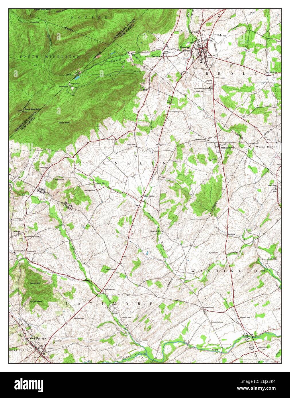 Dillsburg, Pennsylvania, map 1952, 124000, United States of America by