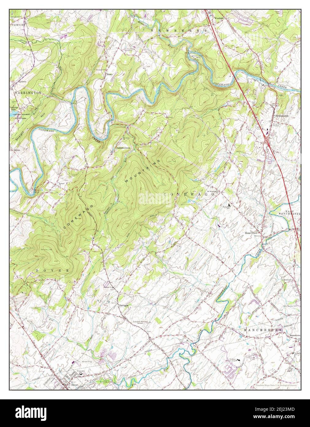 Dover, Pennsylvania, map 1963, 124000, United States of America by