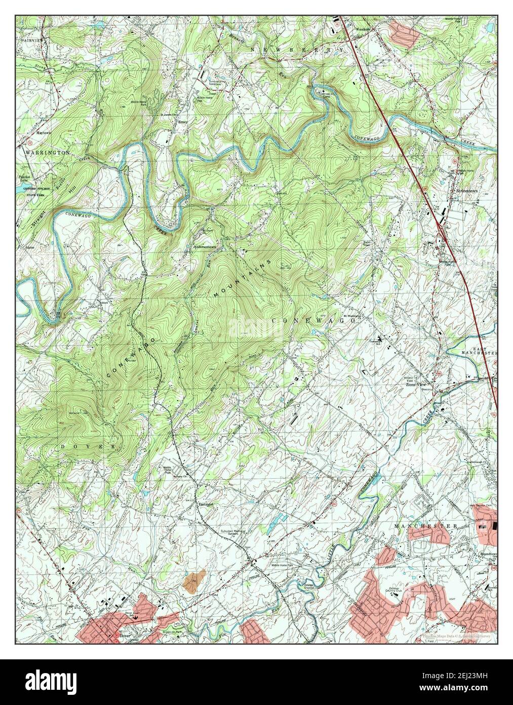 Dover, Pennsylvania, map 1999, 124000, United States of America by