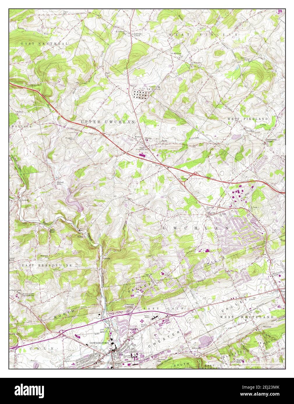 Downingtown, Pennsylvania, map 1956, 124000, United States of America