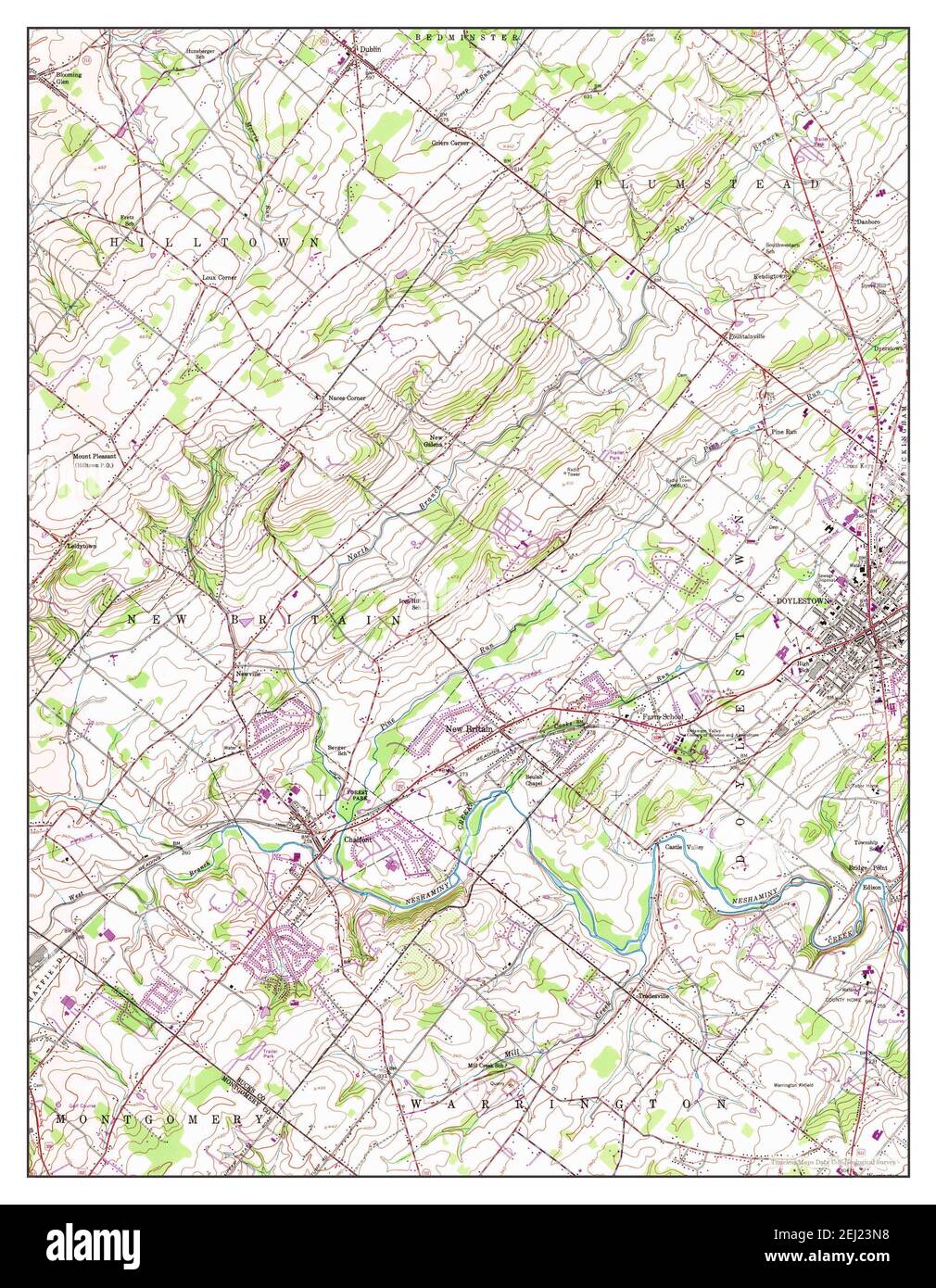 Doylestown, Pennsylvania, map 1953, 124000, United States of America