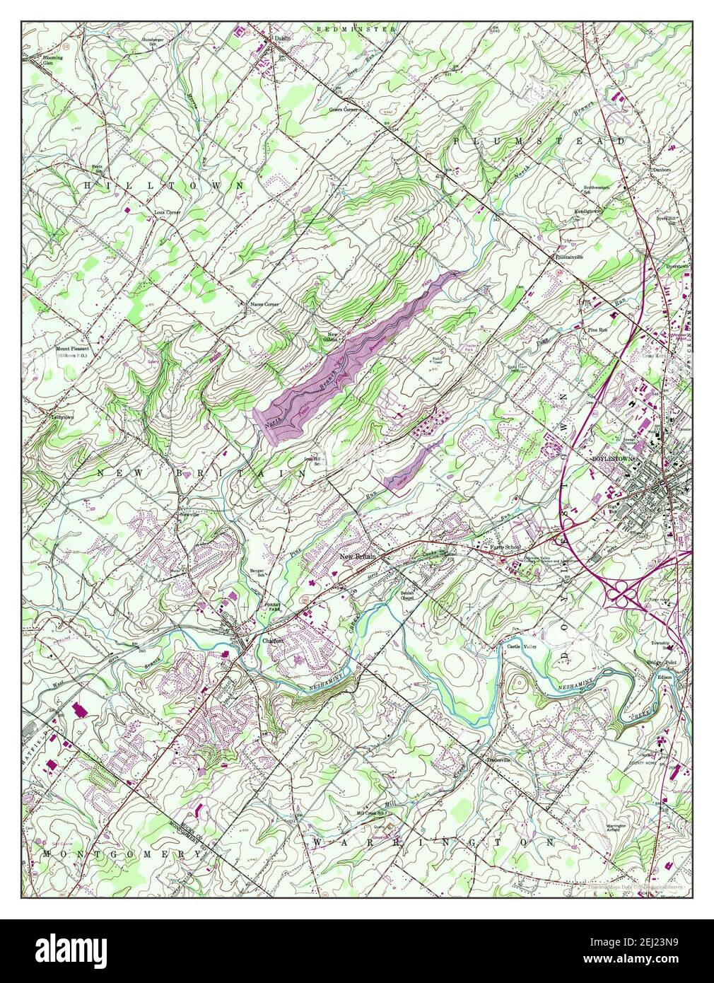 Doylestown, Pennsylvania, map 1953, 124000, United States of America